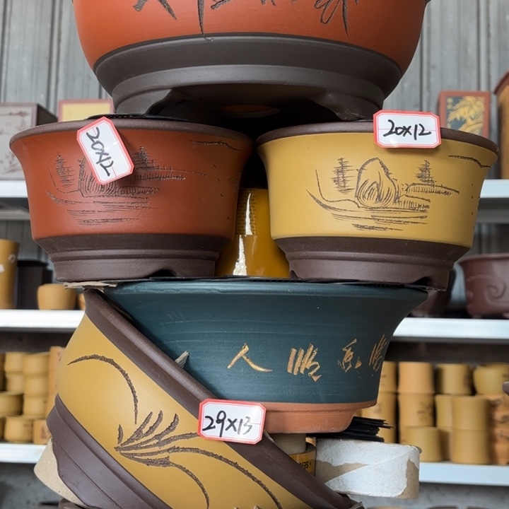 紫砂花盆100-6。        