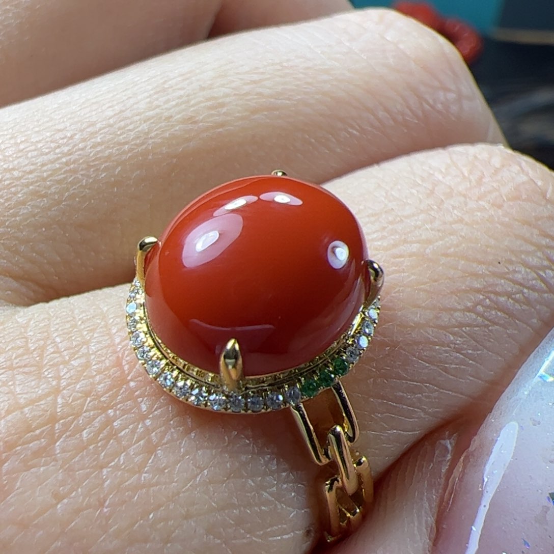 南红玛瑙未镶嵌女戒