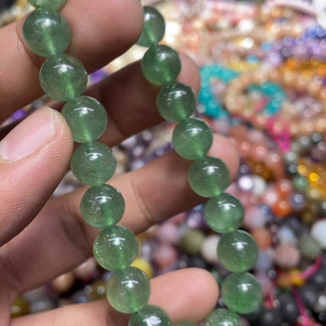 烟晶手链银S800镀金镶嵌