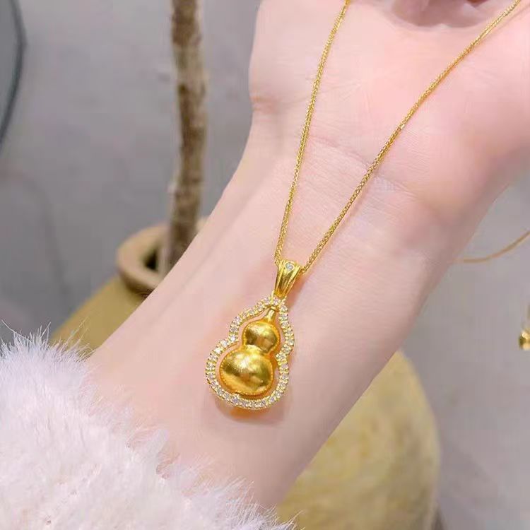 合金项链 网红新款实心葫芦项链经典时尚气质百搭轻奢潮流精美