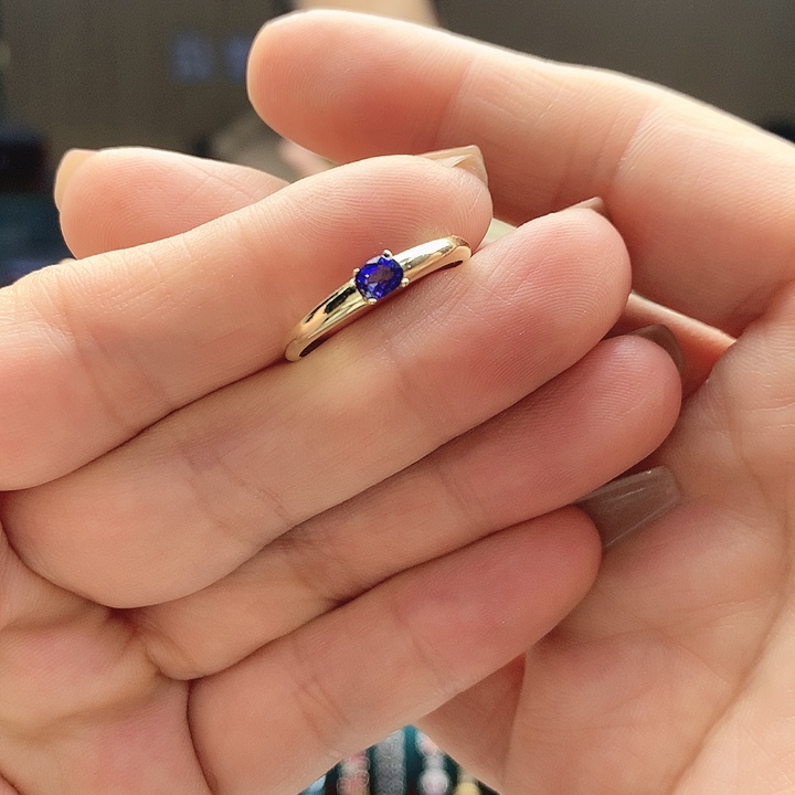 蓝宝石戒指银S925镶嵌