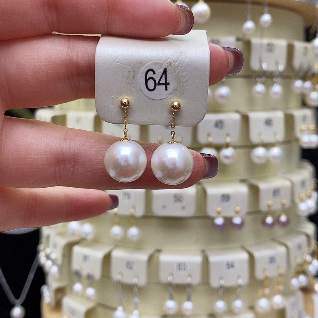 淡水珍珠耳饰18K金镶嵌