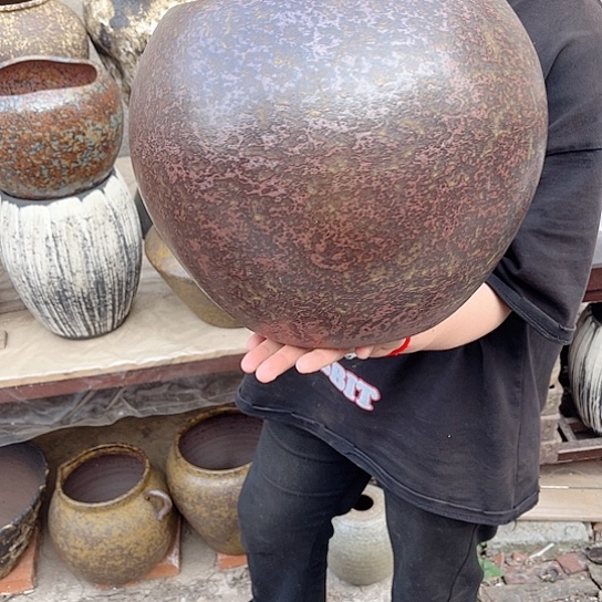 紫砂花盆高度27口径23