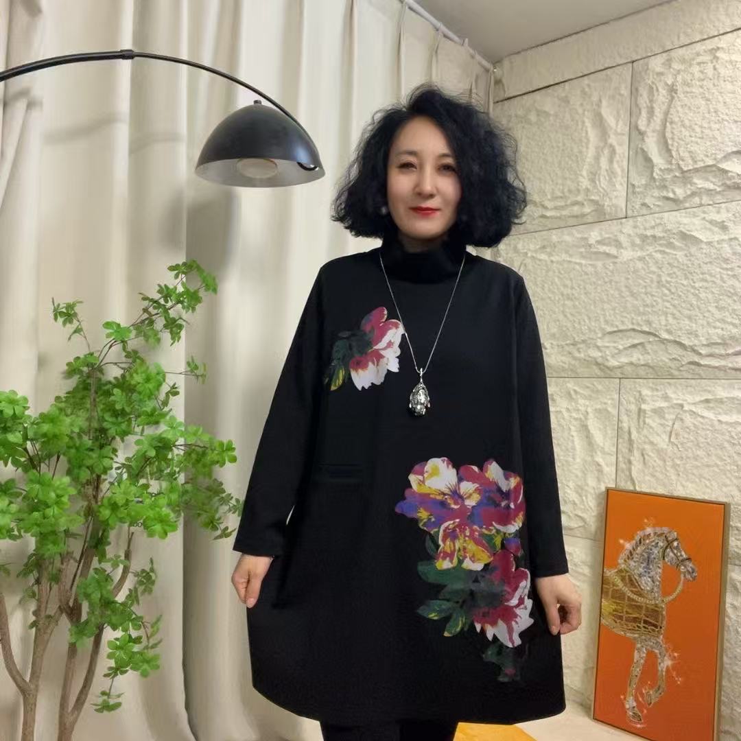 2579休闲风高弹力冬季半高领加绒休闲大衫上衣