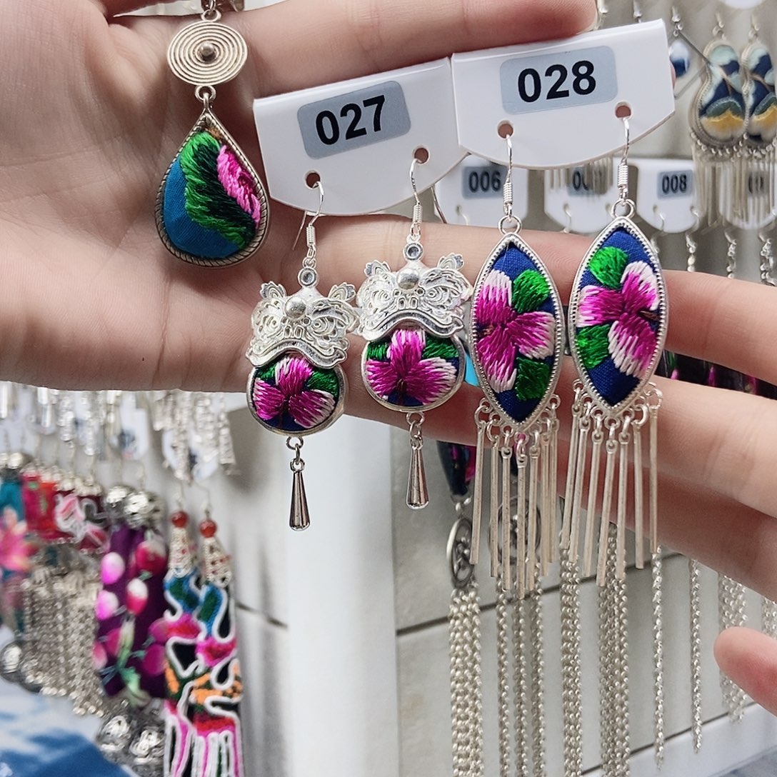 核桃手串/手链苗绣耳环