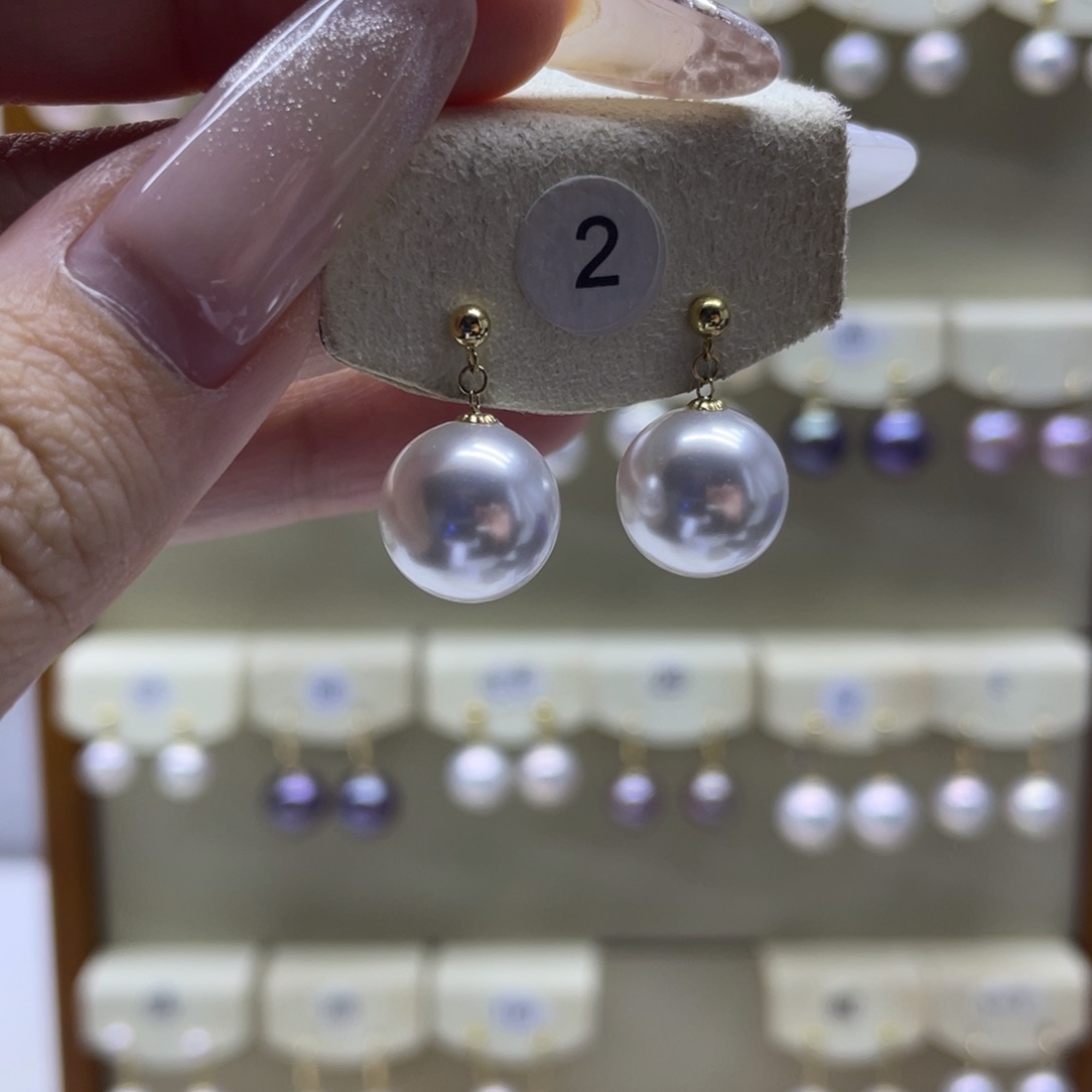 淡水珍珠耳饰18K金镶嵌