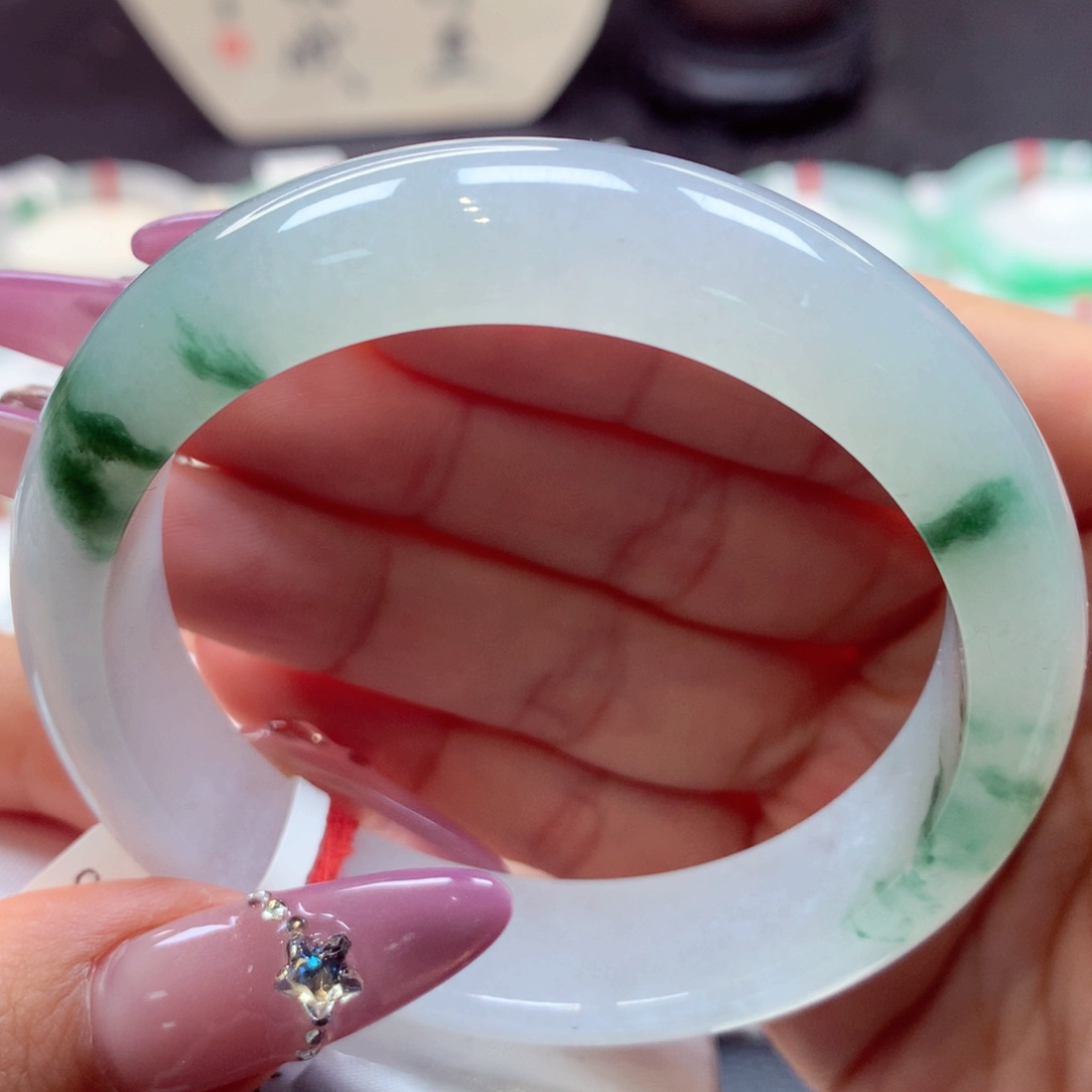 翡翠手镯未镶嵌宽版3号66