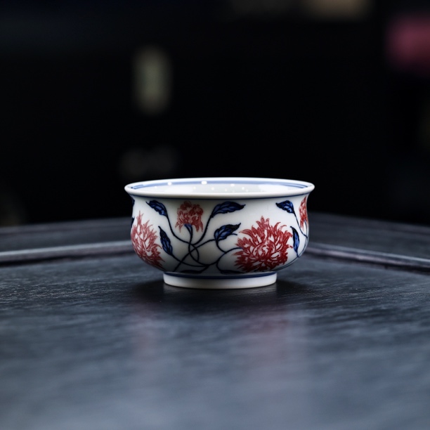 釉里红缠枝 主人杯 红丰窑