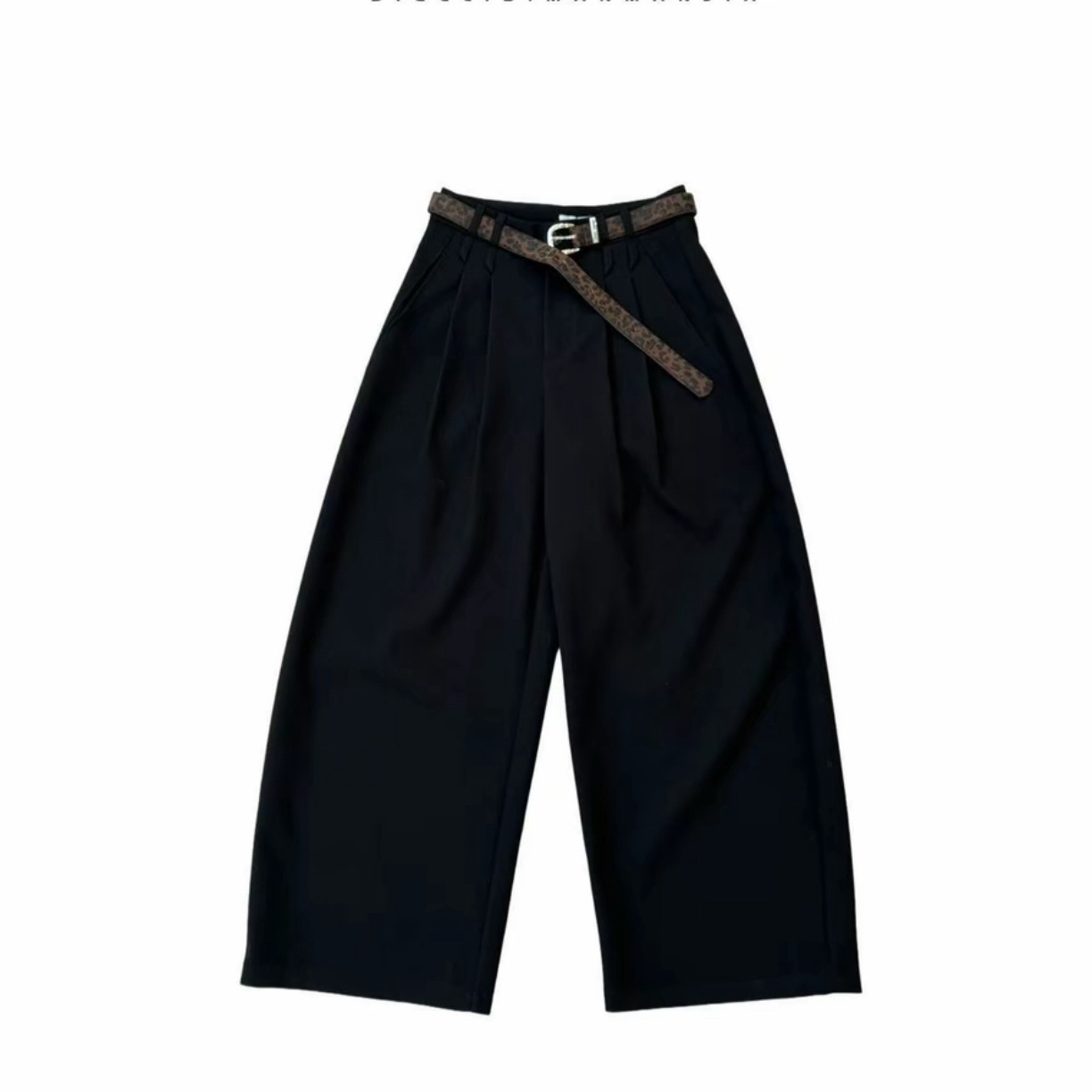 【缪大大笑笑力推】25276-1新品时尚小众阔腿弯刀裤