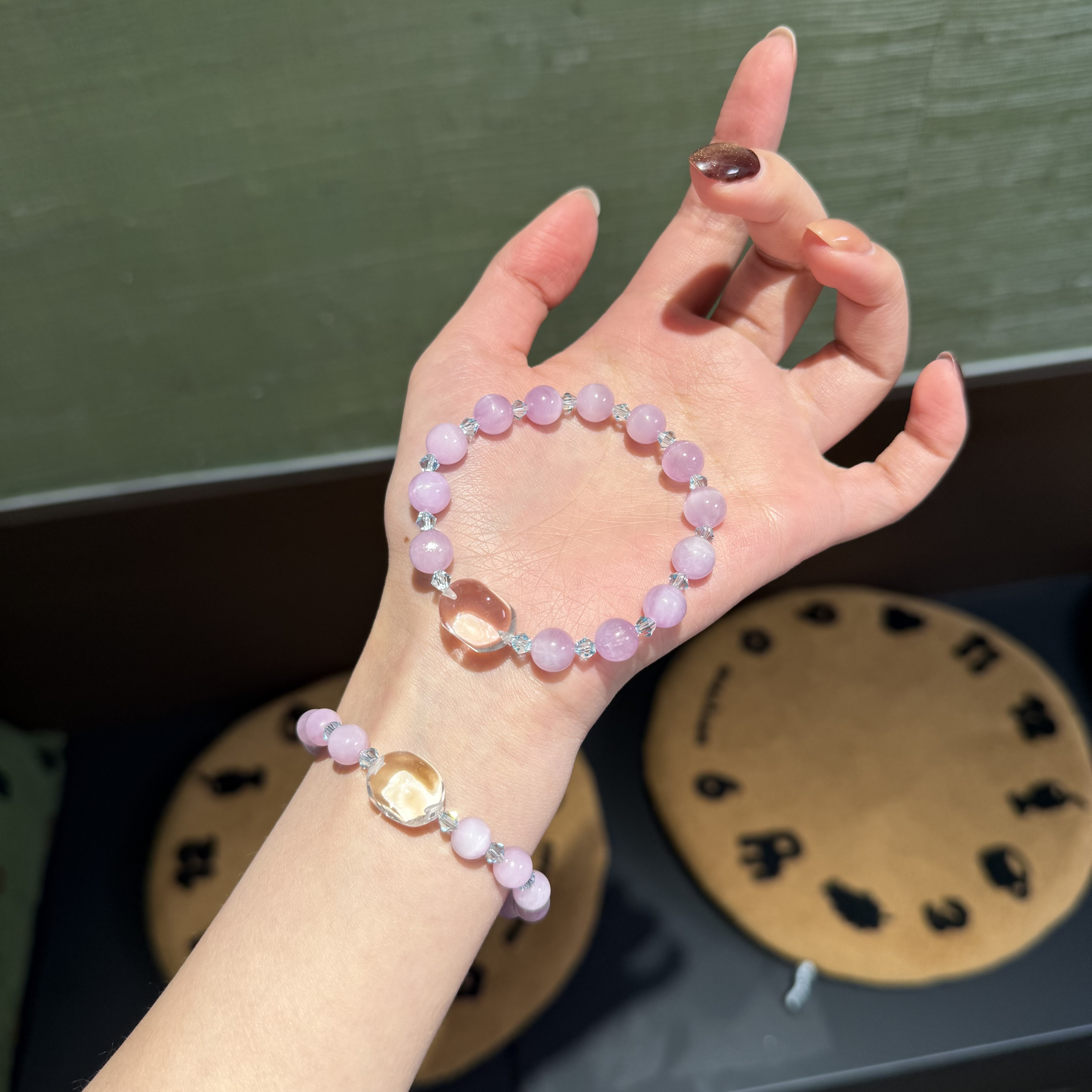 *春野浅雾*白水随形紫锂辉石手串 多样性发其一 