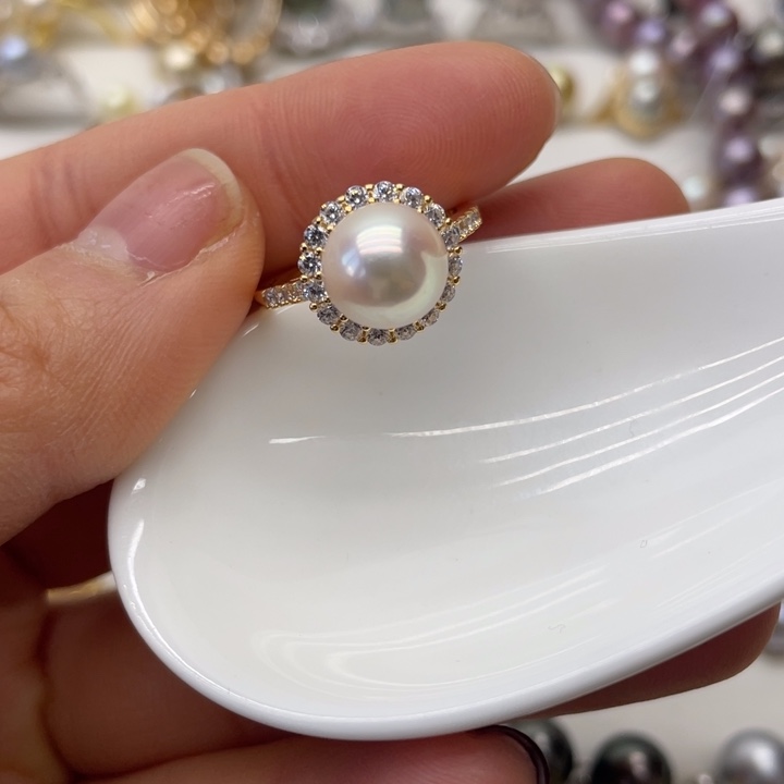 海水珍珠戒指银S925镶嵌