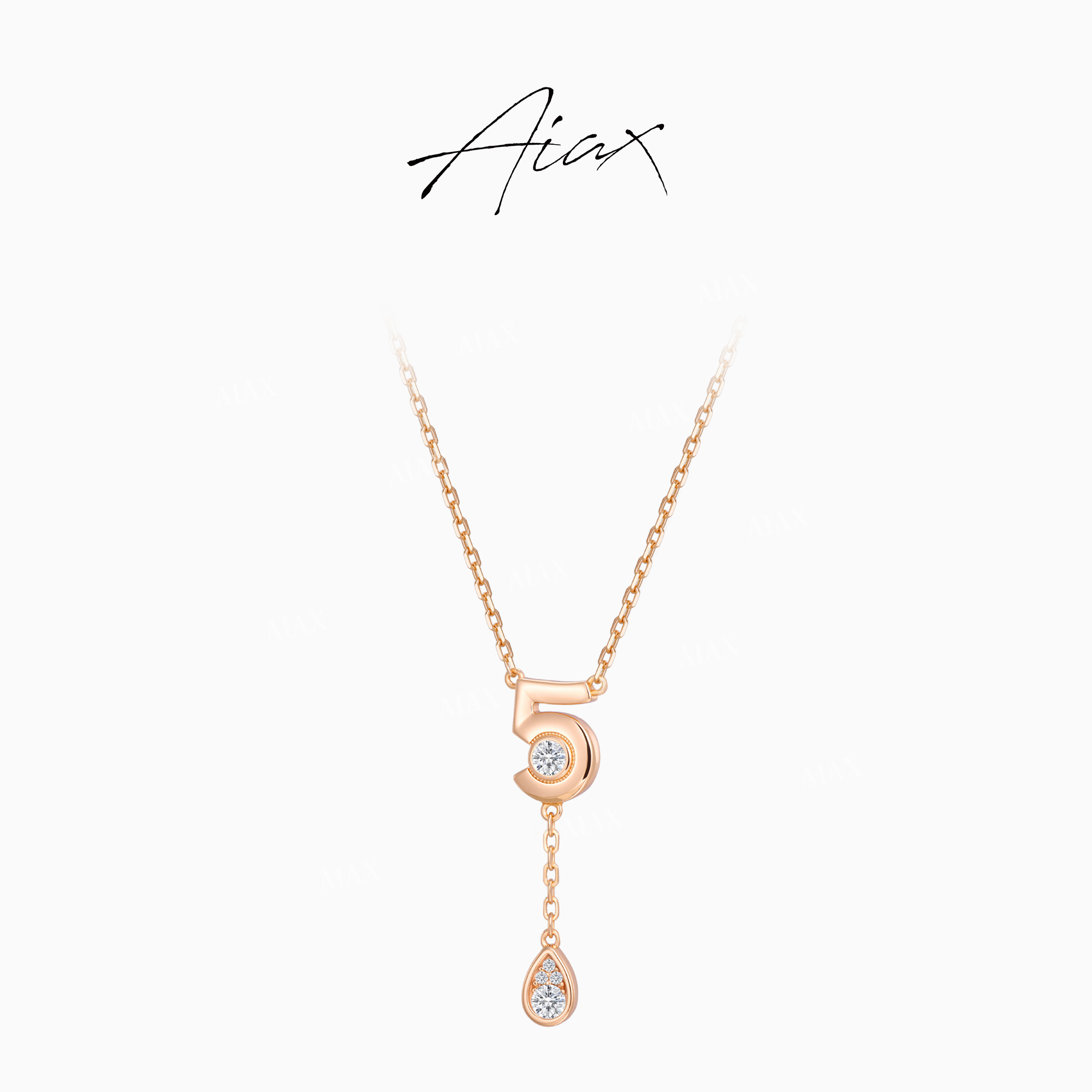 AIAX S925银【5号】时尚百搭简约轻奢小众高级感5字项链TSJ10054