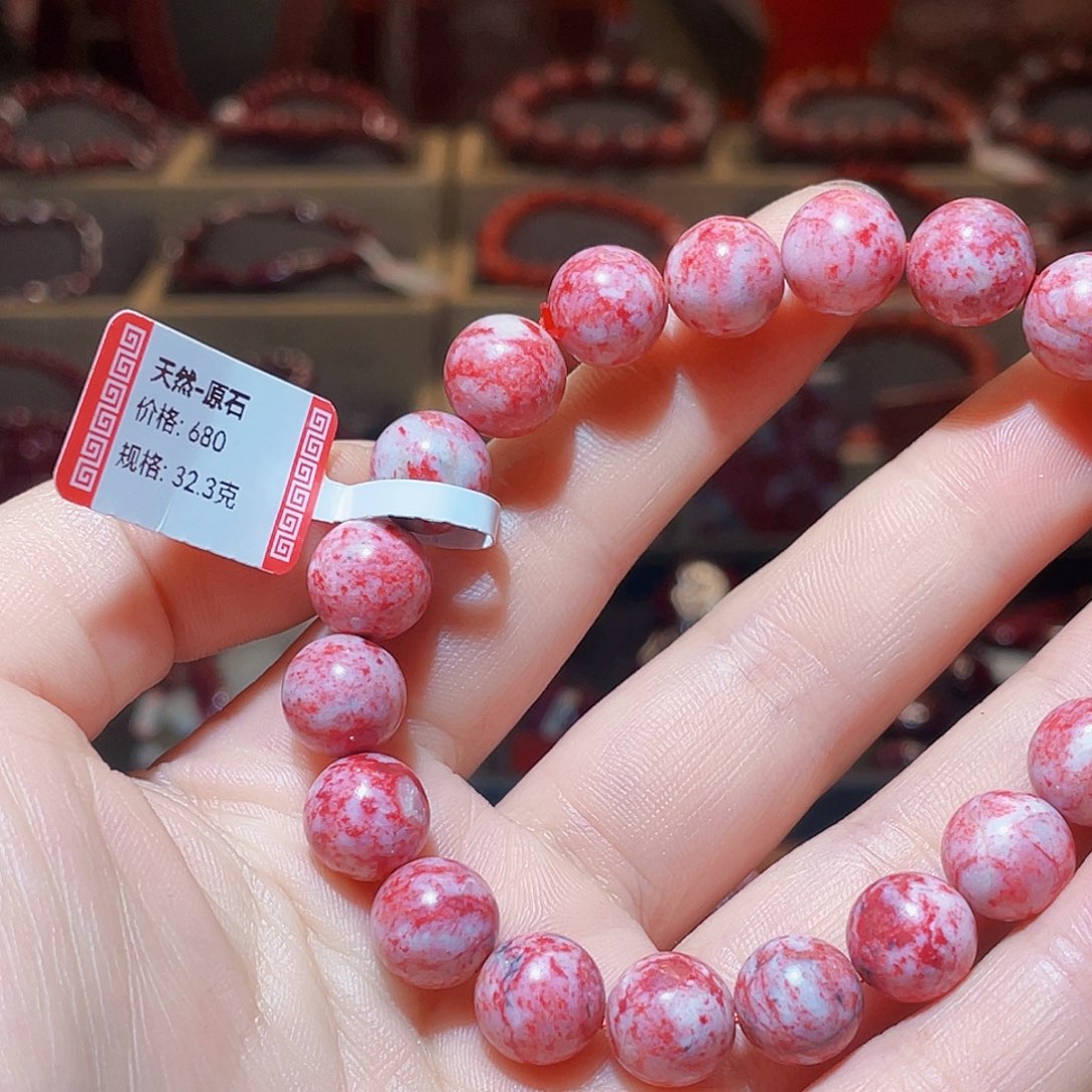 天然辰砂宁****长原石手串