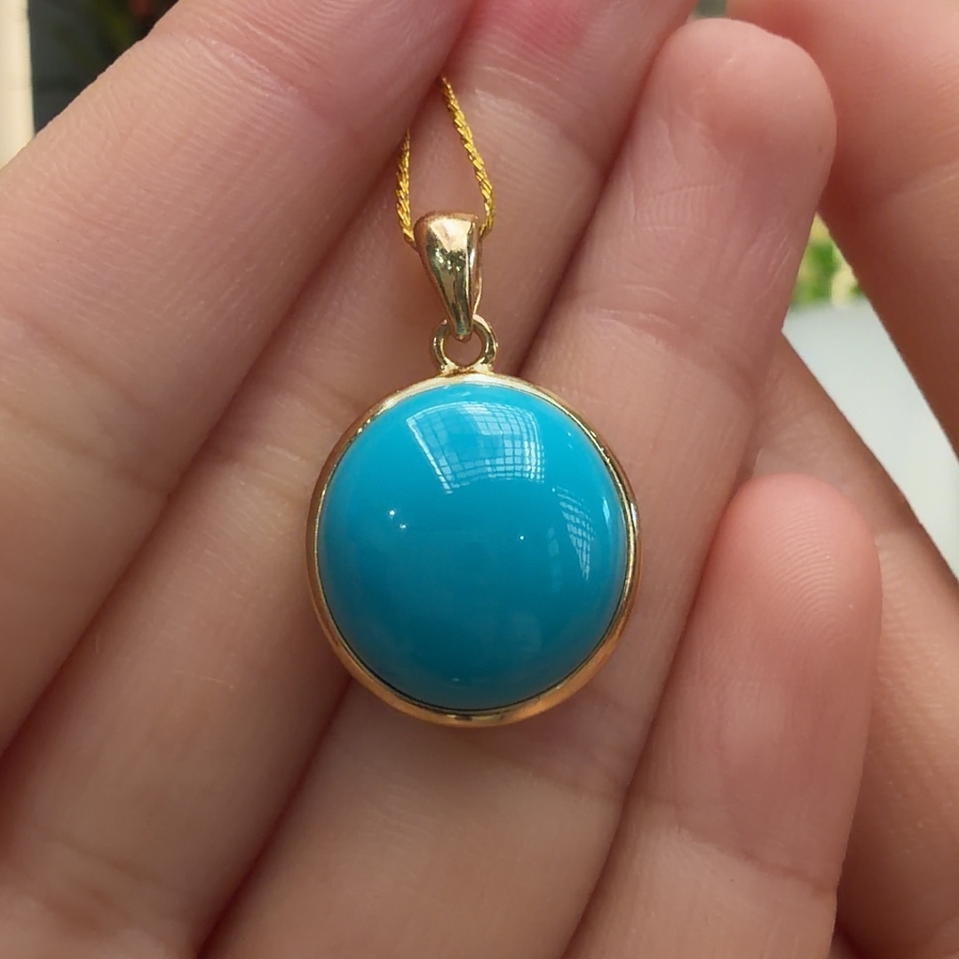 绿松石银S925镶嵌颈饰