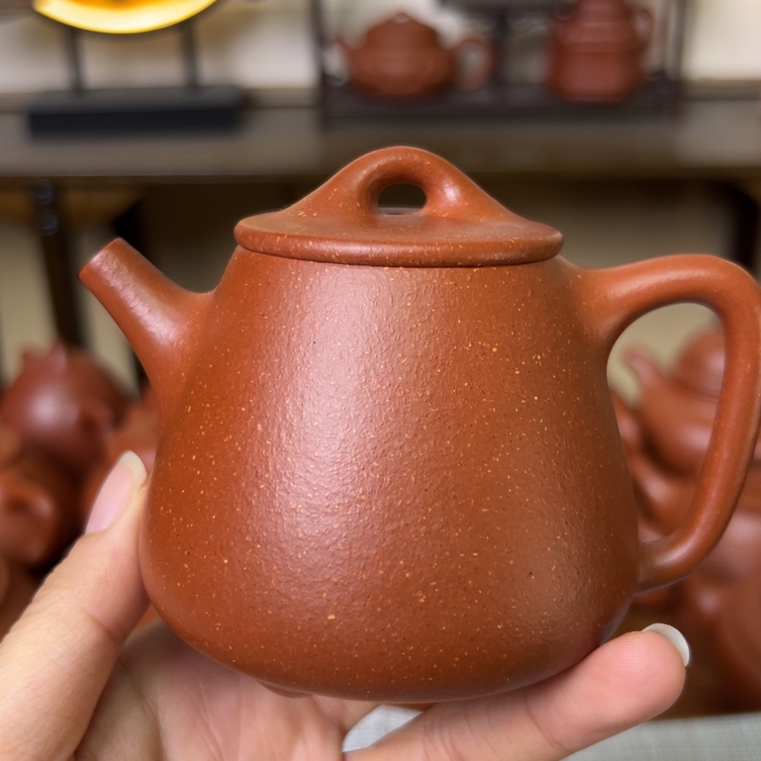 茶壶紫砂紫砂壶高石瓢红降坡200cc