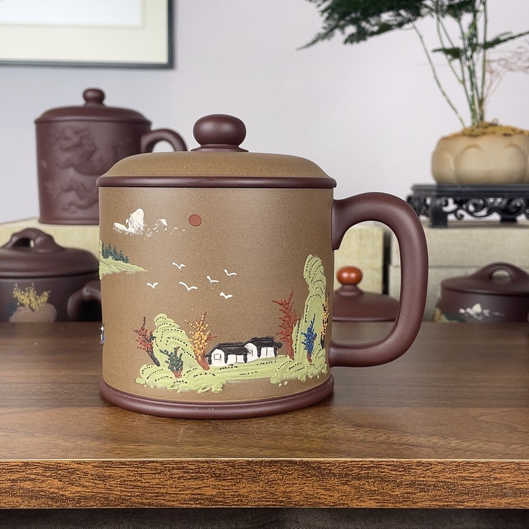 茶杯紫砂紫砂盖杯500cc