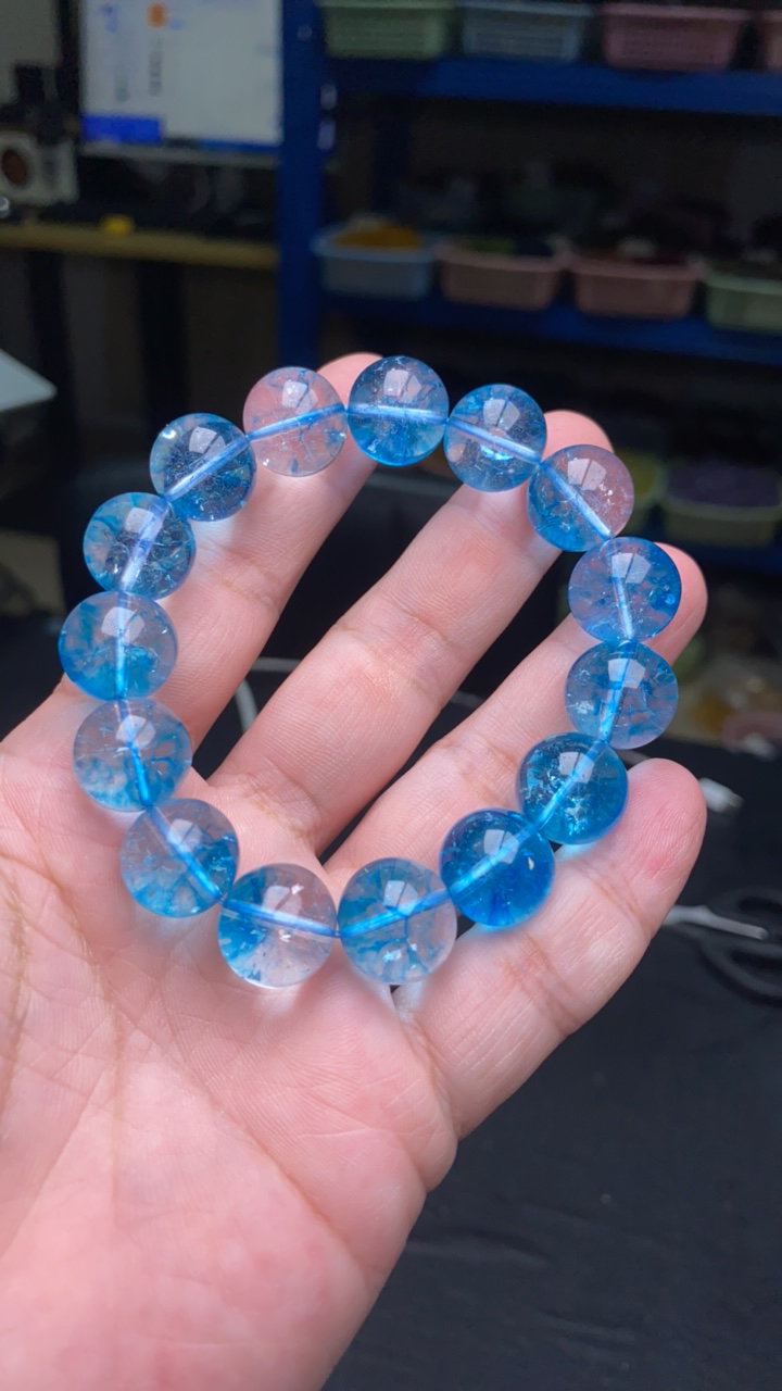  B611 卡14蓝晶手串