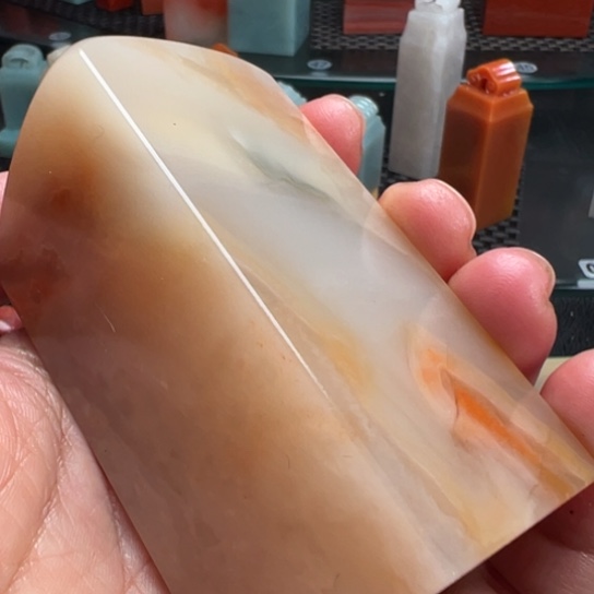 老挝石结晶润地印石