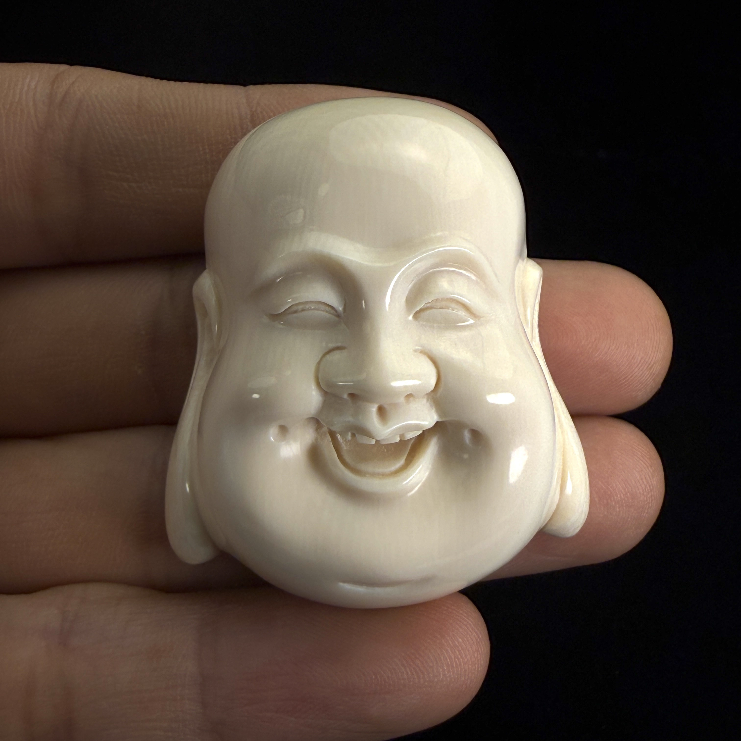 G002天然猛犸 弥勒佛头尺寸44/38/21重33.4