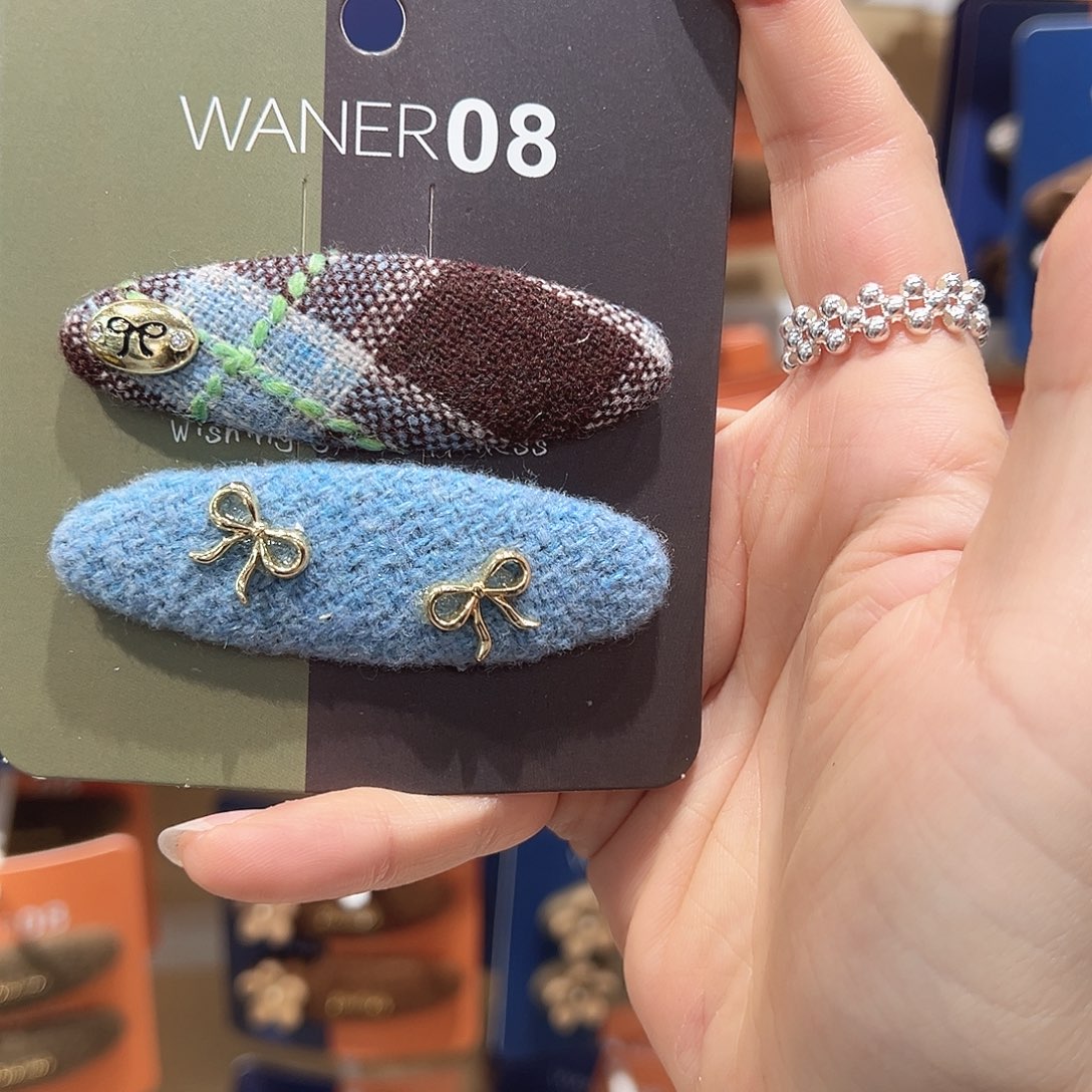 仙***若非金属蓝色蝴蝶结掰掰夹