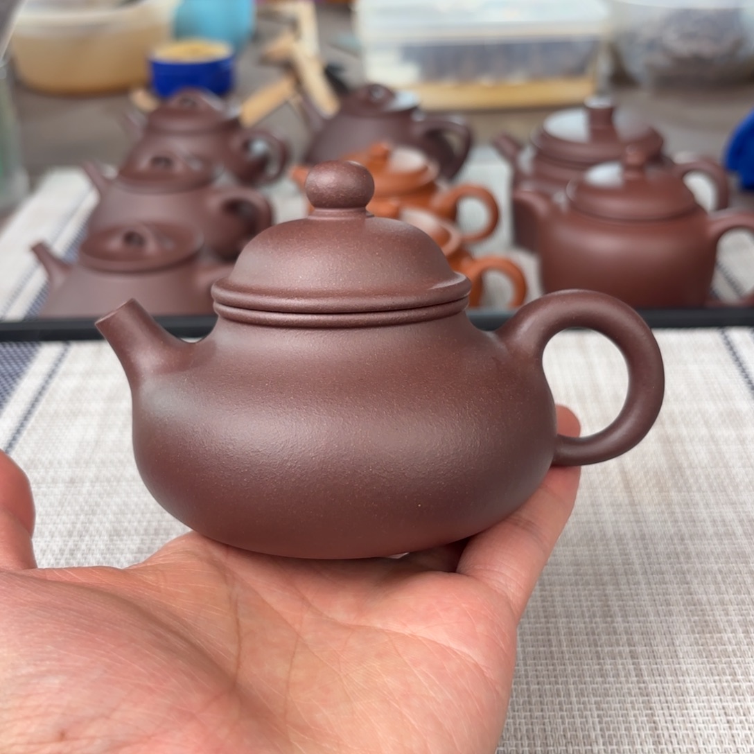 茶壶紫砂半手工老紫泥容天壶220cc