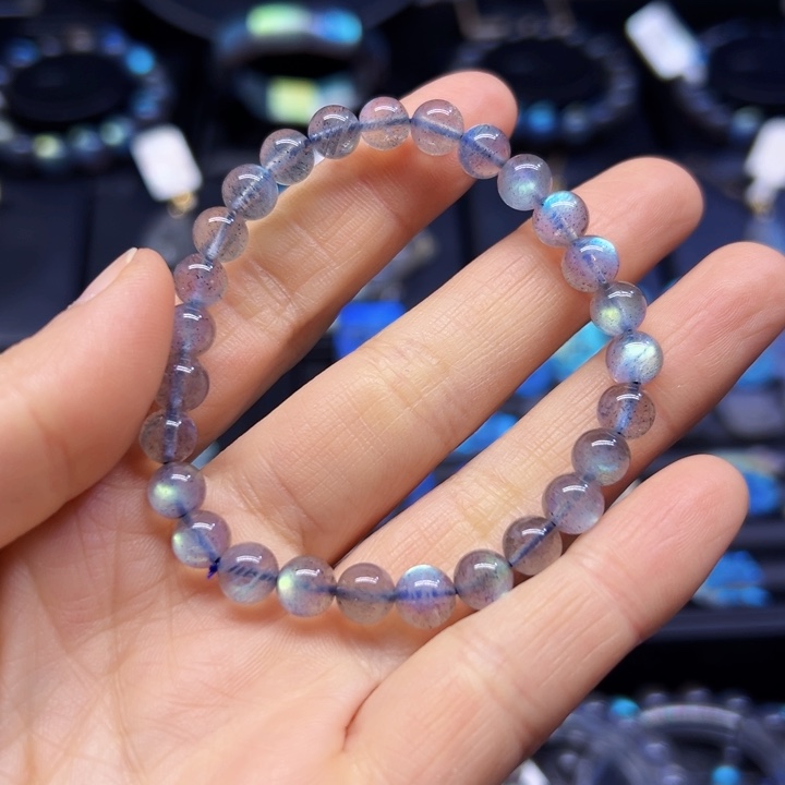 拉长石手串未镶嵌糯*叽7左右