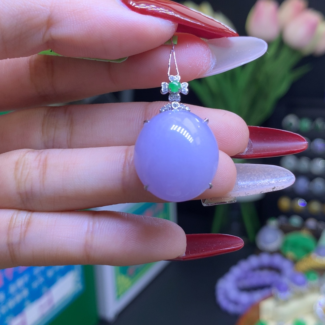 翡翠颈饰18K金镶嵌天然