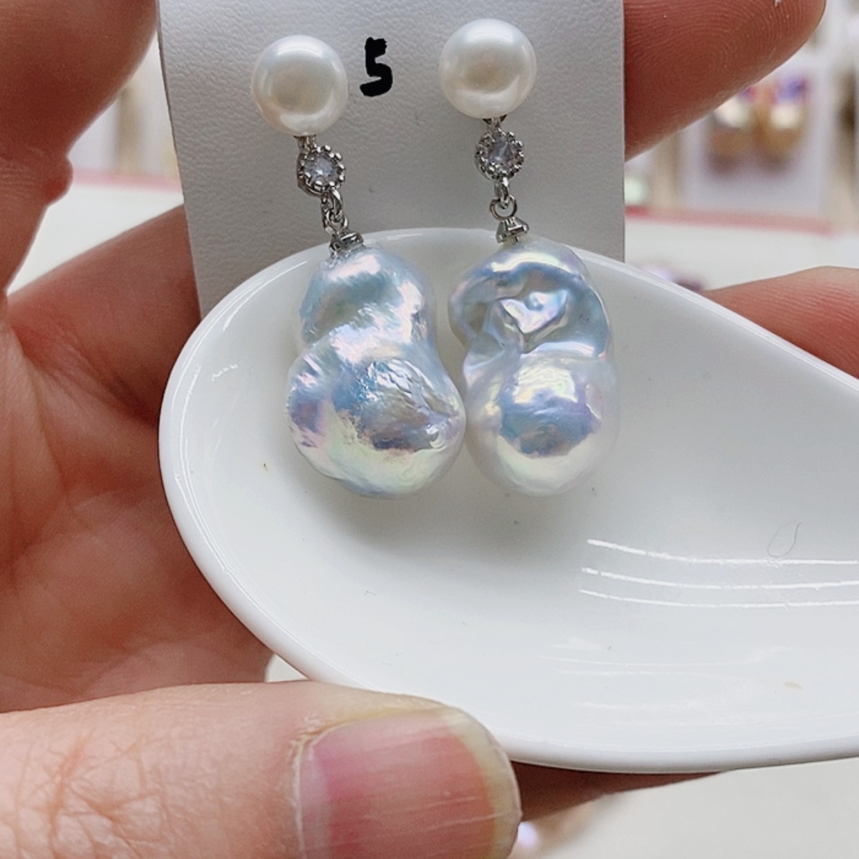 【闪购商品】淡水珍珠耳饰银S925镶嵌