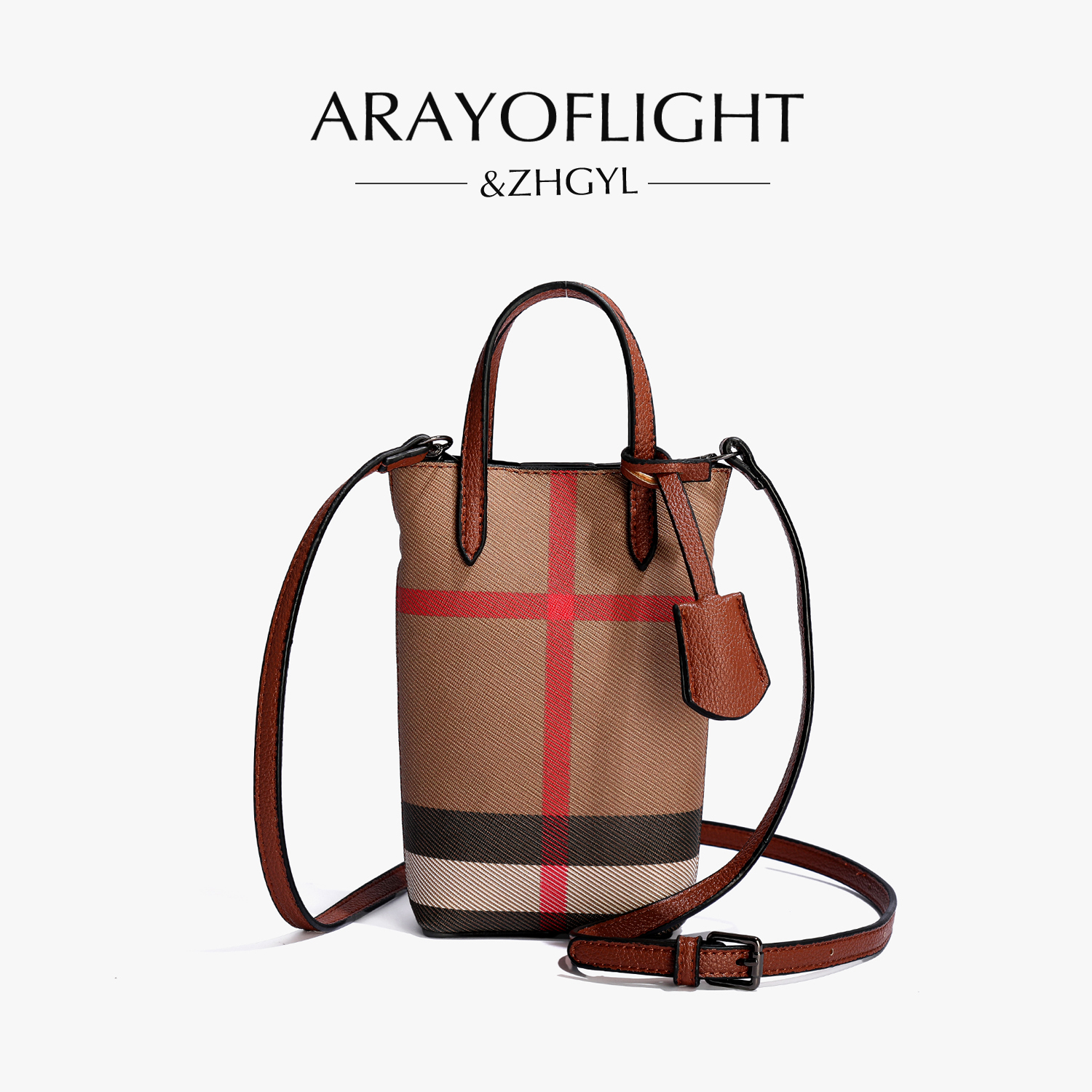 2025年款包包单肩格子黑色斜跨包单肩包防盗简约风磁扣斜挎式经典