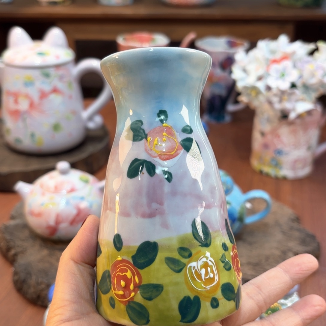 瓷片景德镇手绘高温釉下彩陶瓷茶具