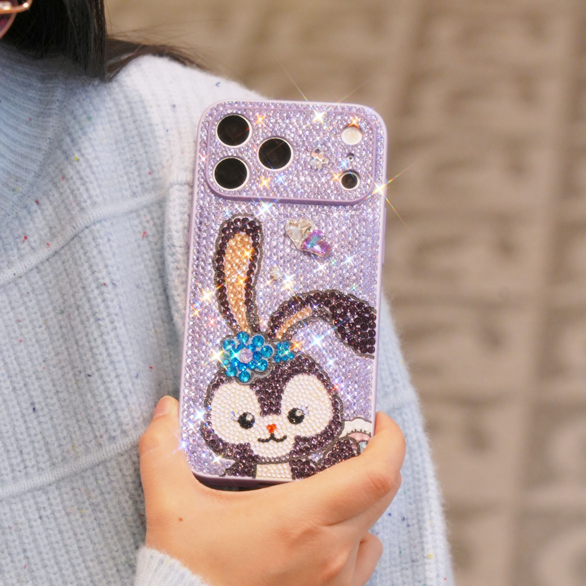 创意卡通精孔星黛露满铺闪钻手机壳适用于苹果17promax可爱苹果16