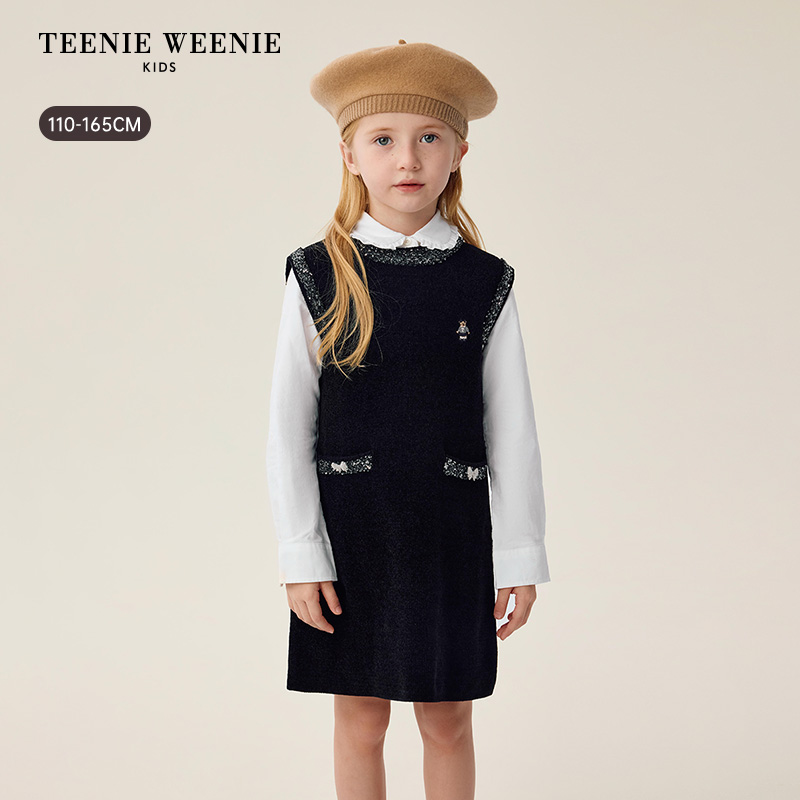 【新年款】TeenieWeenieKids女童小香风亮片无袖背心裙TKOK265159N