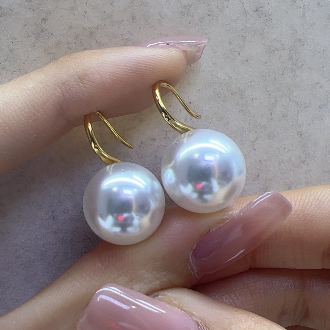 淡水珍珠耳饰18K金镶嵌