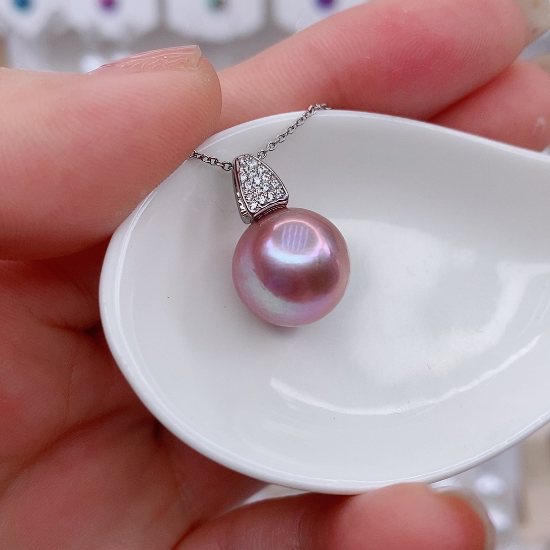 淡水珍珠银S925镶嵌颈饰