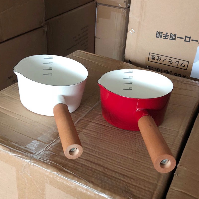珐琅搪瓷刻度牛奶锅小奶锅家用瑕疵特价
