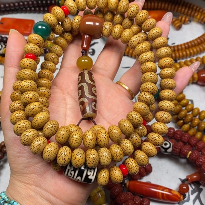 吊坠星月菩提黄金籽12.5