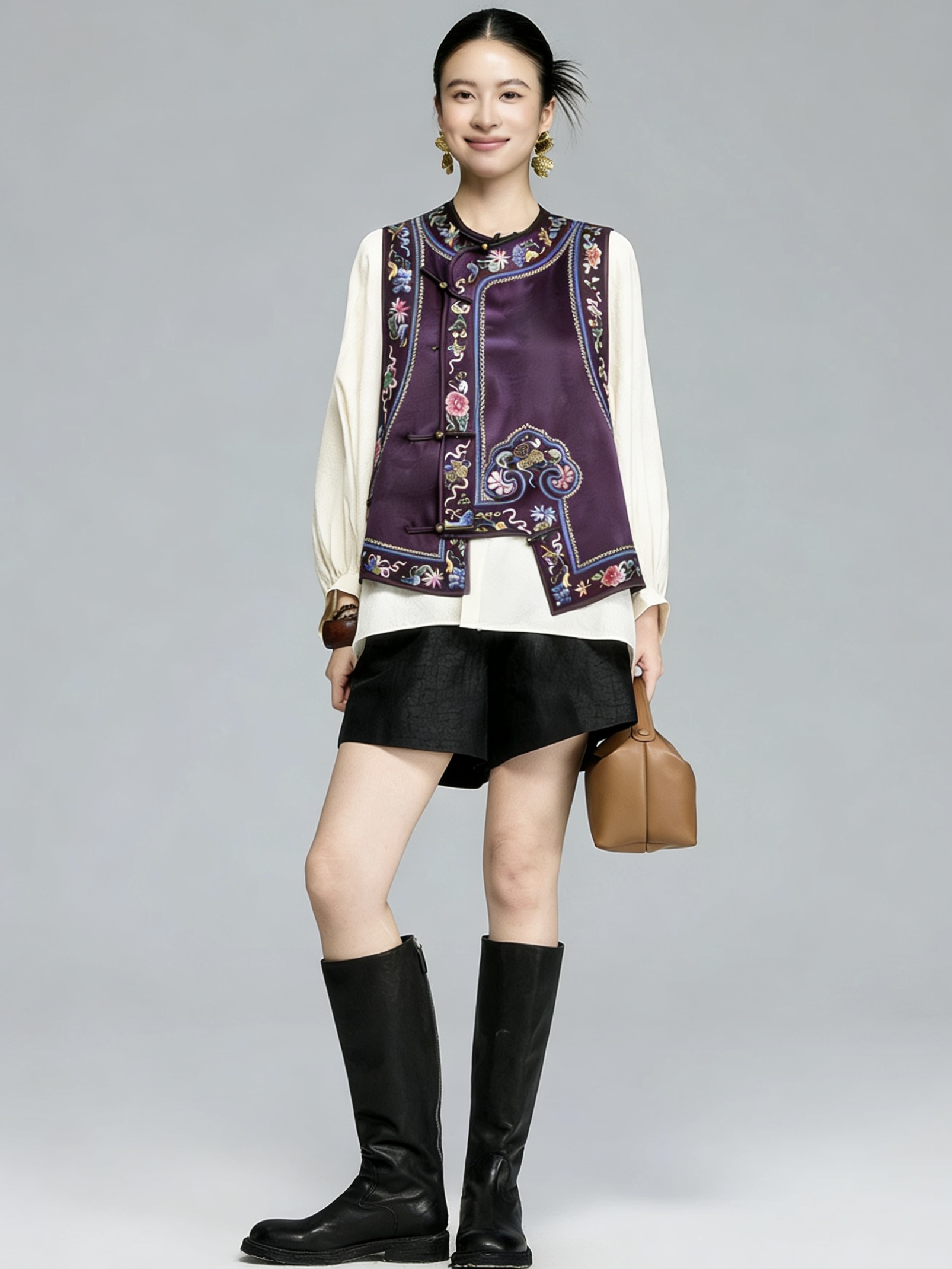 3-【岁婉】醋酸刺绣马甲 辰月欧货南油女装马夹 