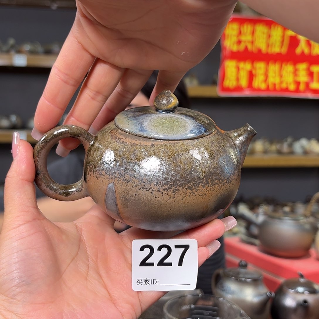 杯坭兴陶纯柴烧原矿泥料纯手工壶