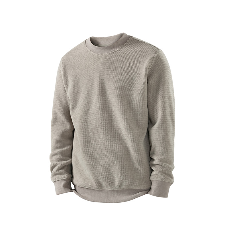 2025冬季新款加绒加厚圆领套头男士休闲纯色卫衣