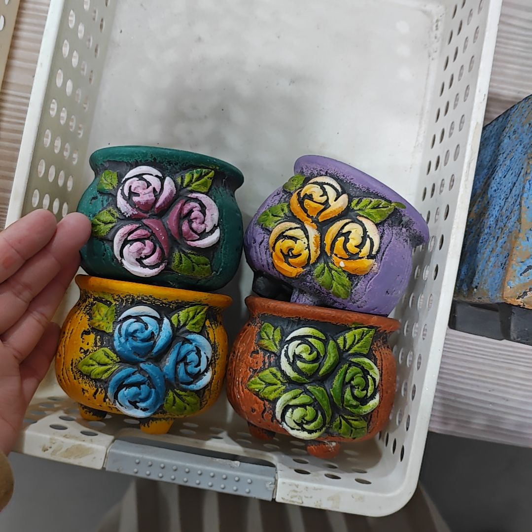 红陶吸水透气的白陶花盆凑满12发货