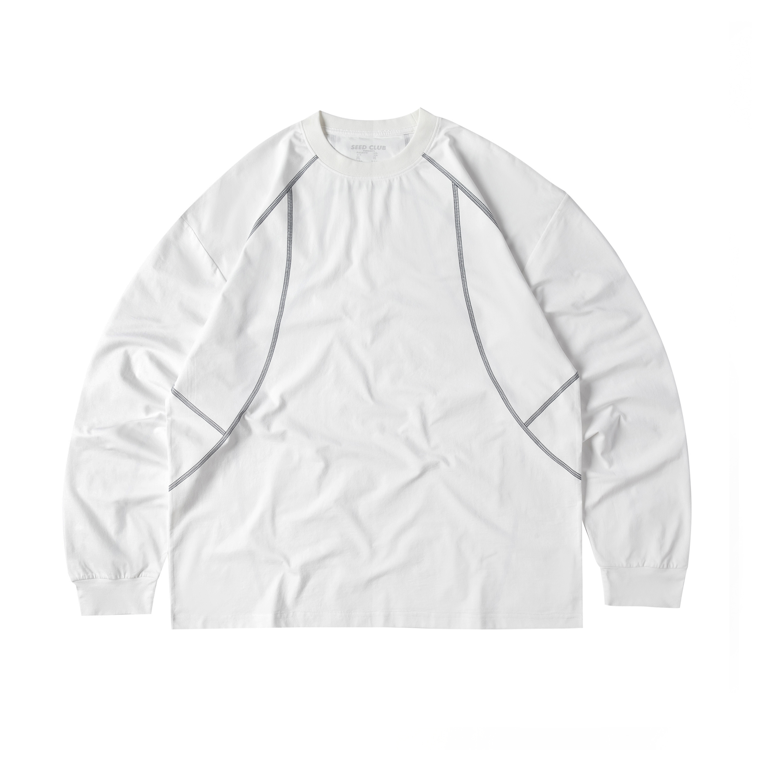 SeedClub 150克康丽数码白墨凸纹哈梭印花抗紫外线UV长袖T恤