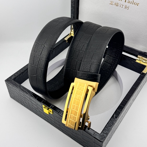 原生牛皮防刮耐磨钨钢自动扣皮带商务休闲百搭送实木礼盒质保10年