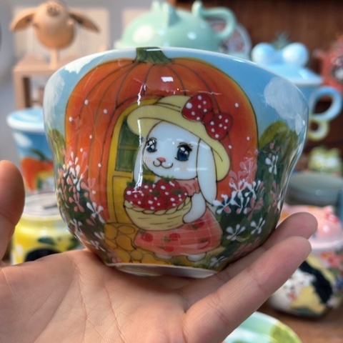 炉景德镇釉下手绘陶瓷  