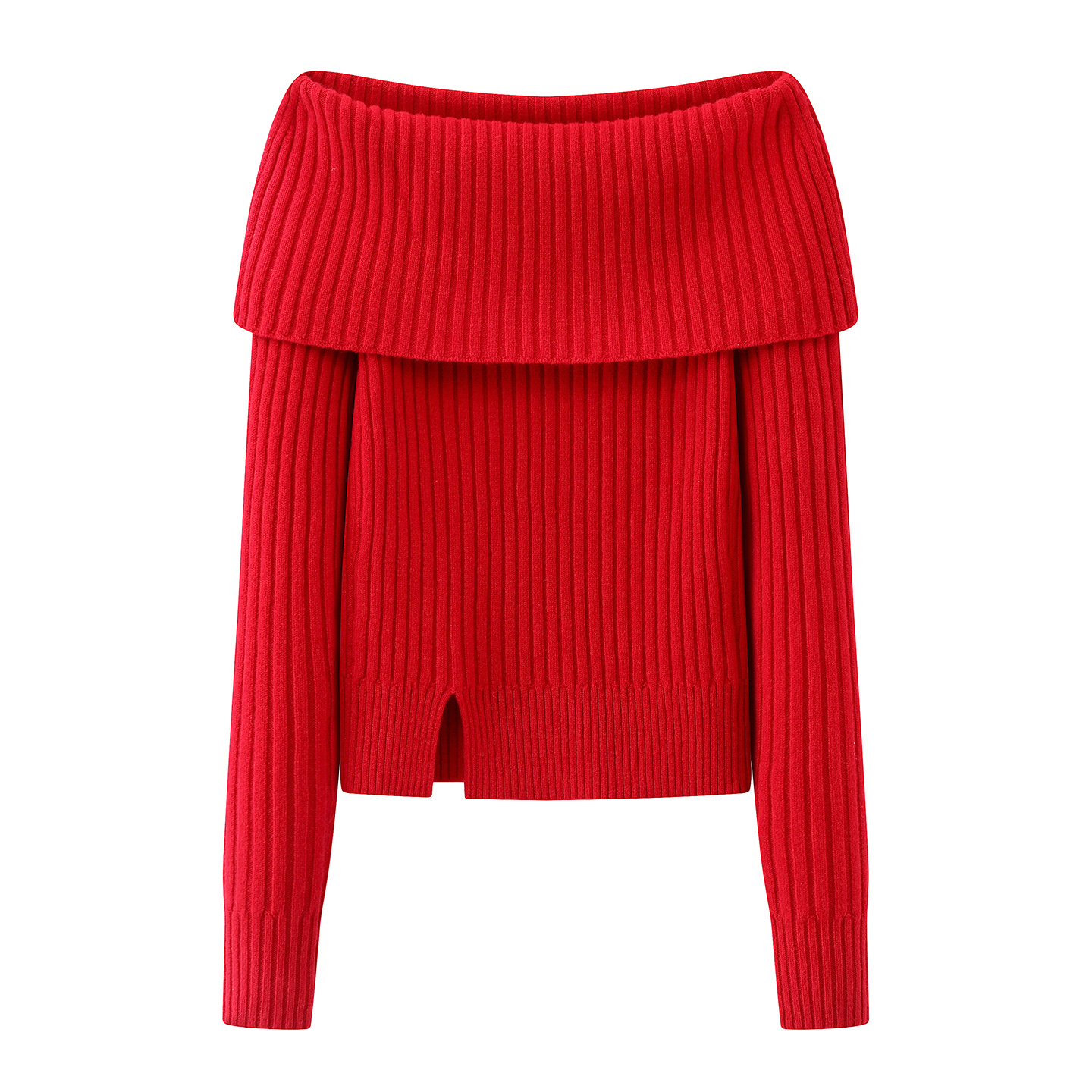 艾诺家商场同款2025冬装新品时尚气质一字领针织衫女套头毛衣4159