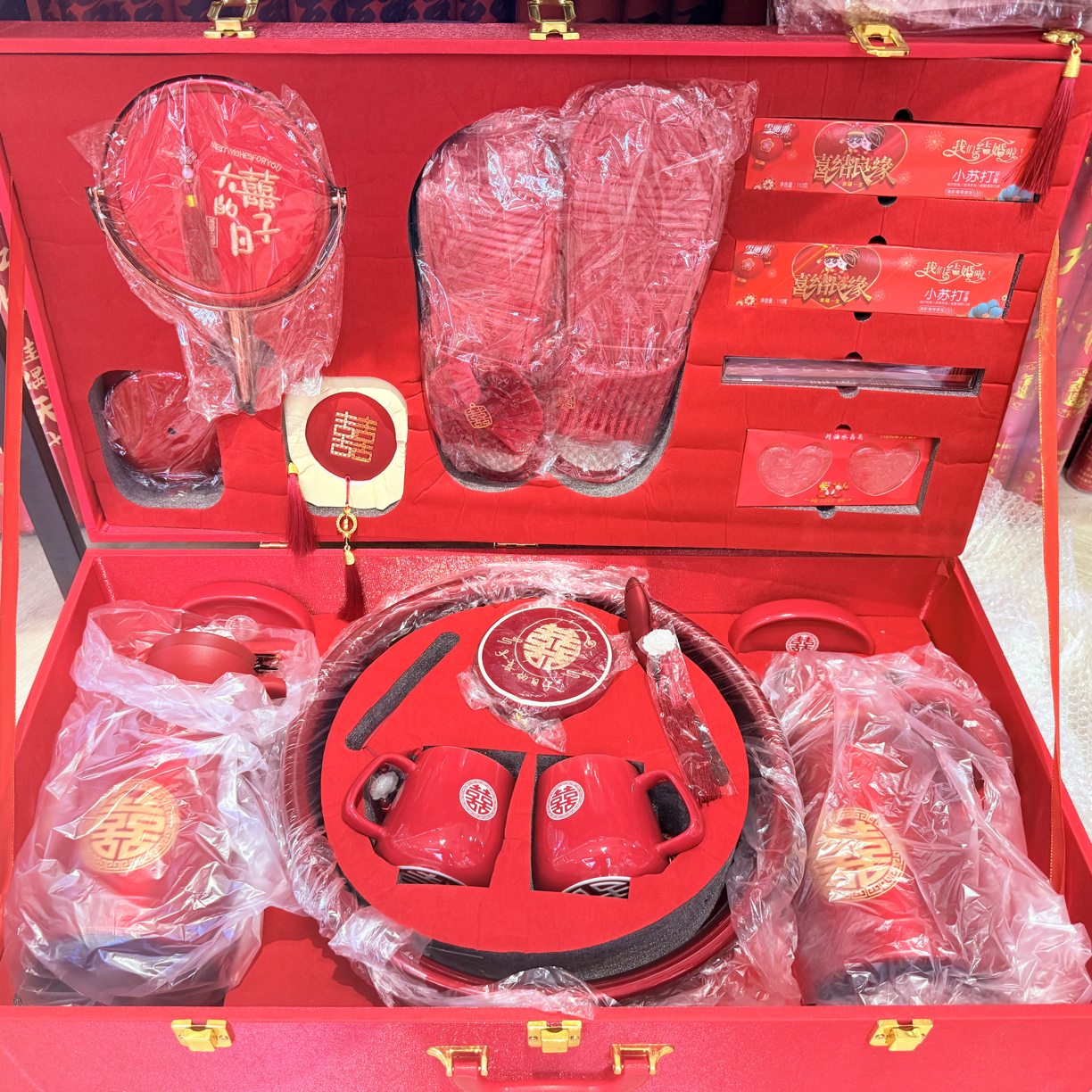 女方陪嫁用品大全结婚必备高档行李箱娘家婚庆嫁妆26件套