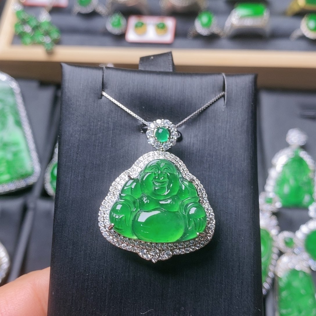 翡翠颈饰未镶嵌吊坠16