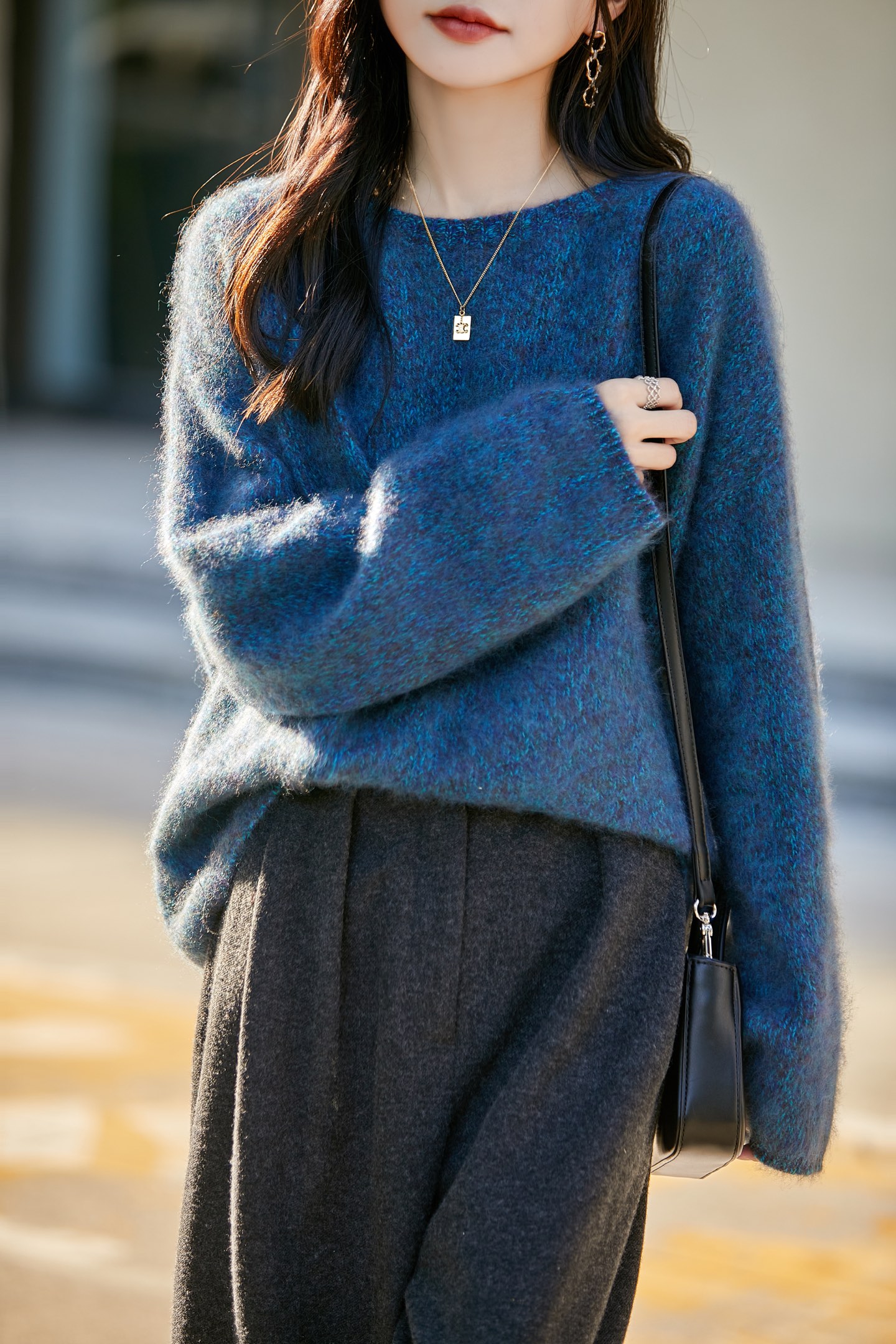 【羊绒拉绒】七针加厚花纱宽松慵懒风拉毛ZM281