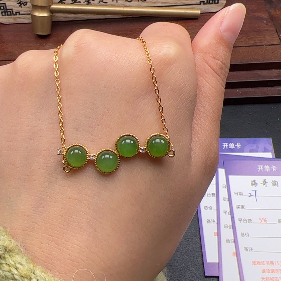 和田玉挂件银S925镶嵌