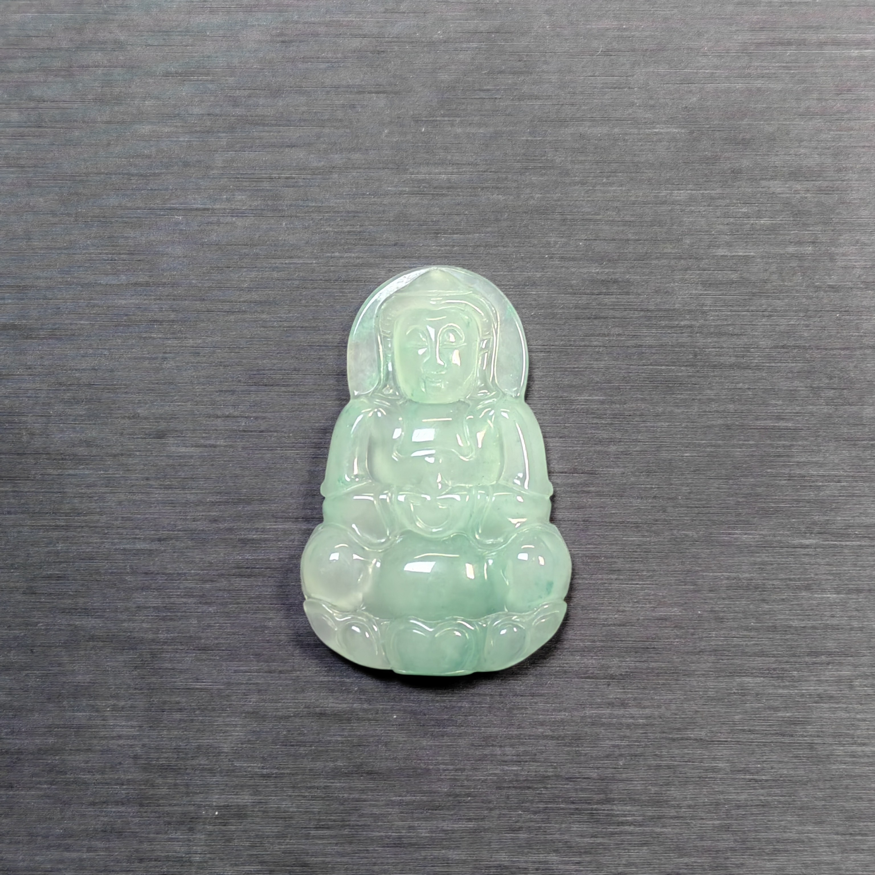 014 石英质玉观音吊坠未镶嵌非洲翠 44mm