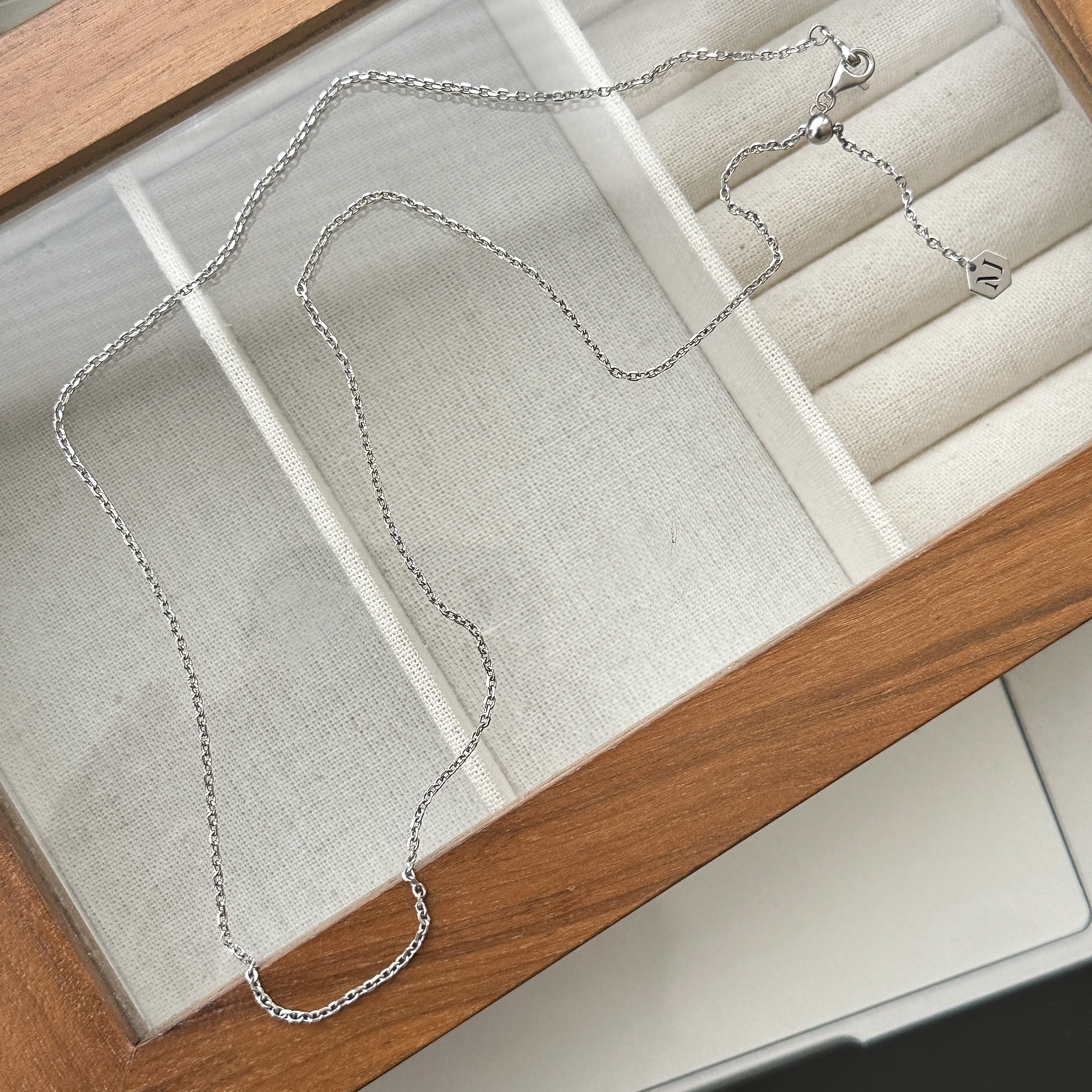 链子925银 ins风时尚简约百搭气质女抽拉素链项链 3733